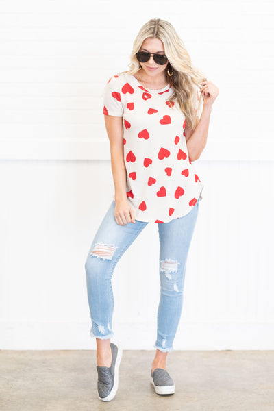 Love Top Red - Ivory