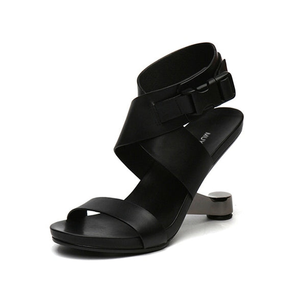 Gladiator Sandals Women Footwear Metal Strange Heel Sexy Shoes Woman High Heels Women Sandals HL54 MUYISEXI