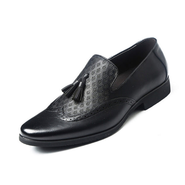 Tangnest Bussiness PU Leather Fringe Dress Shoes Man 2018 New Retro British Brogue Shoes Pointed Toe Fashion Man Shoes XMP850