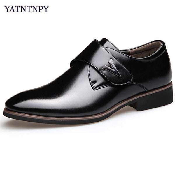 YATNTNPY Brand Shoes Men Wedding Oxfords Man Leather Dress Shoes Pointed Toe Upscale Casual Business Office Man Shoes