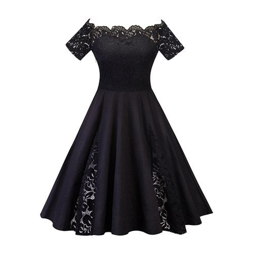 OTEN Women summer dresses plus size 5XL Short sleeve Slash Neck Lace P Mobiapp OTEN Women summer dresses plus size 5XL Short sleeve Slash Neck Lace P Mobiapp