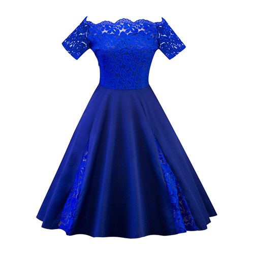 OTEN Women summer dresses plus size 5XL Short sleeve Slash Neck Lace P Mobiapp OTEN Women summer dresses plus size 5XL Short sleeve Slash Neck Lace P Mobiapp
