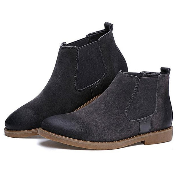 YIGER New Man Ankle Boots Chelsea Boots Genuine Leather Sewing Man shoes Casual Man Boots  Black/Brown/Gary  0097