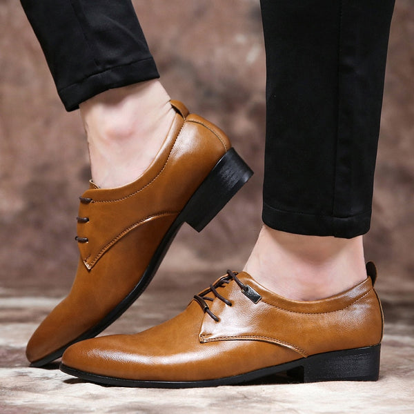 HEE GRAND Bussiness PU Leather Fringe Dress Shoes Man 2019 New Retro British Brogue Shoes Pointed Toe Fashion Man Shoes XMP892