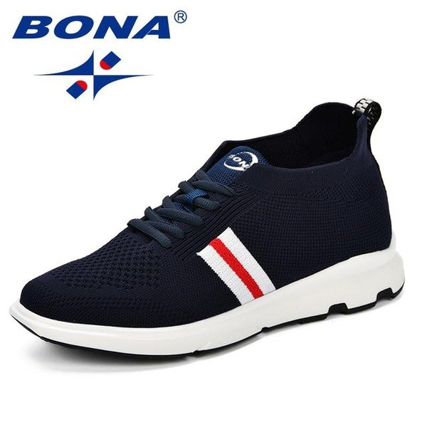 BONA 2019 Men Casual Shoes Breathable Fashion Sneakers Man Shoes Tenis Masculino Shoes Zapatos Hombre Sapatos Men Outdoor Shoes