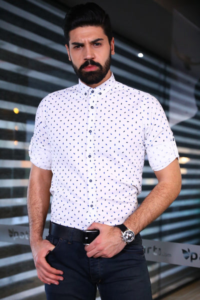 Button Detail Patterned Shirt
