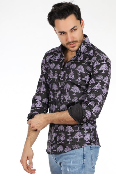 Men's Patterned Buttoned Shirt